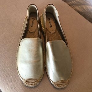 Soludos gold flat espadrilles